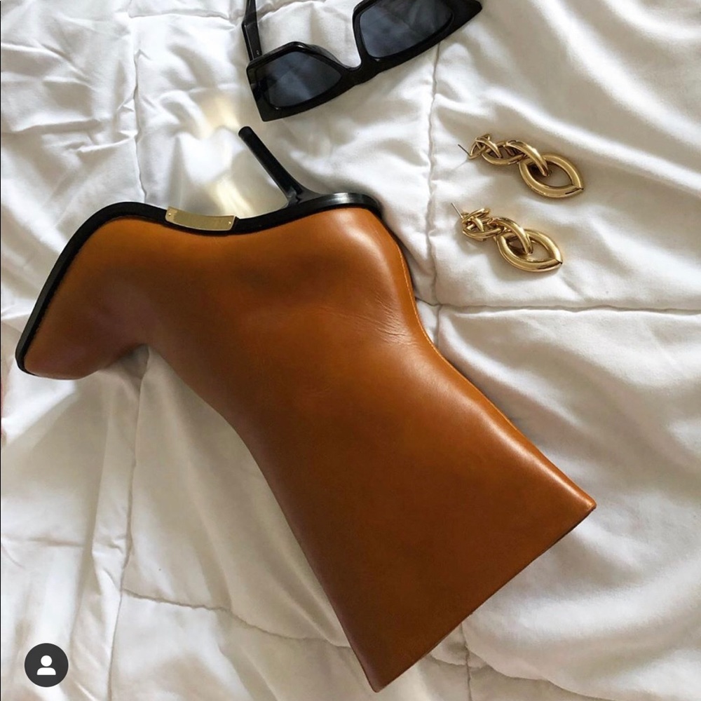 (SOLD) Zara Leather Square Toe Ankle Boots - Picture 1 of 7